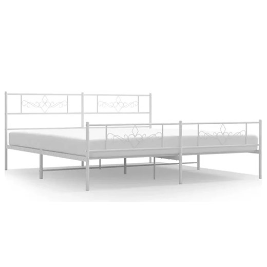 Białe metalowe łóżko rustykalne 200x200 cm - Gisel Elior One Size Edinos.pl