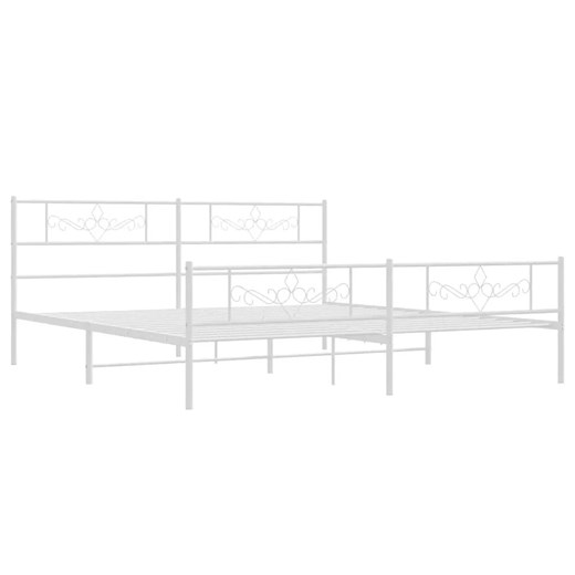 Białe metalowe łóżko rustykalne 200x200 cm - Radina ze sklepu Edinos.pl w kategorii Łóżka i materace - zdjęcie 172323482