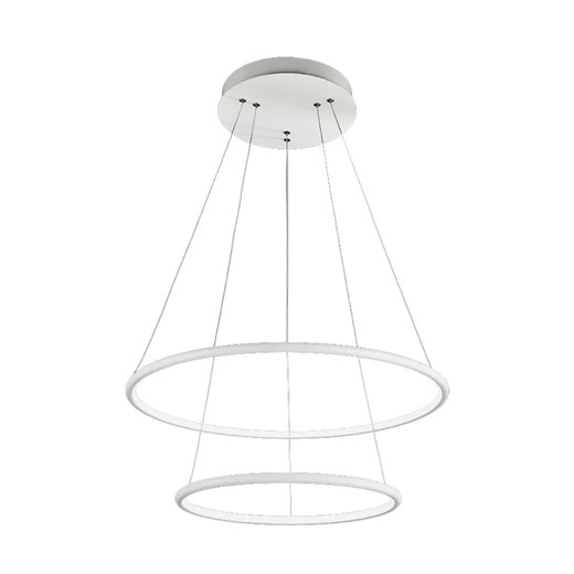 Podwójna biała lampa wisząca led - K437-Otila ze sklepu Edinos.pl w kategorii Lampy wiszące - zdjęcie 172323491