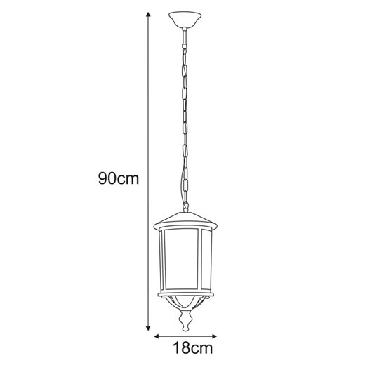 Czarna zewnętrzna lampa wisząca - A442-Olva Lumes One Size Edinos.pl