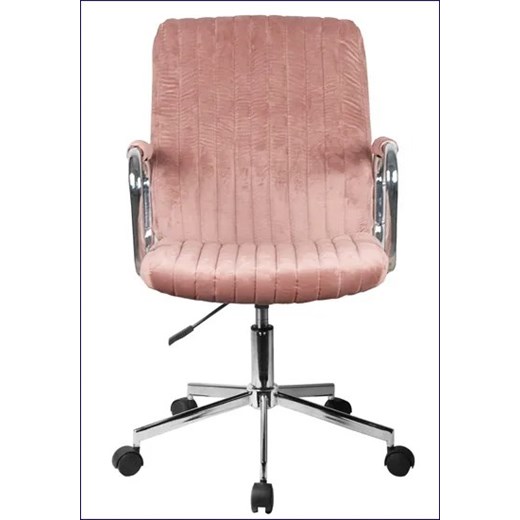 Różowy welurowy fotel do biurka - Tevors Elior One Size Edinos.pl