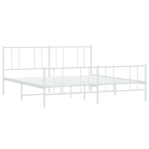 Białe metalowe łóżko małżeńskie 180x200 cm N4-T41 ze sklepu Edinos.pl w kategorii Łóżka i materace - zdjęcie 172323652
