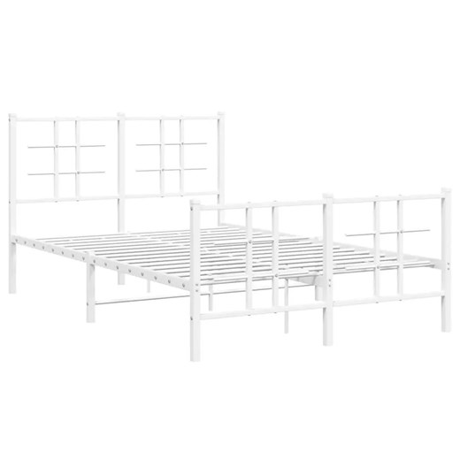 Białe metalowe łóżko małżeńskie 140x200 cm - Alester ze sklepu Edinos.pl w kategorii Łóżka i materace - zdjęcie 172323700