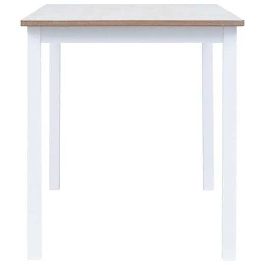 Biało-brązowy stół z drewna kauczukowego – Razel Elior One Size Edinos.pl
