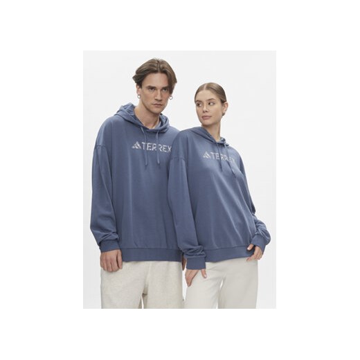 adidas Bluza Terrex Large Logo Hoodie (Gender Neutral) HT2111 Niebieski Loose Fit ze sklepu MODIVO w kategorii Bluzy męskie - zdjęcie 172325511