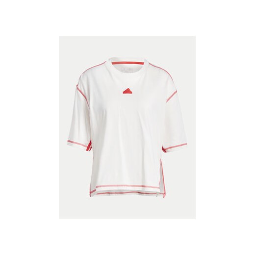 adidas T-Shirt Dance IS0874 Biały Loose Fit ze sklepu MODIVO w kategorii Bluzki damskie - zdjęcie 172325693