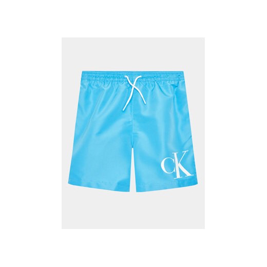 Calvin Klein Swimwear Szorty kąpielowe KV0KV00023 Niebieski Regular Fit ze sklepu MODIVO w kategorii Kąpielówki chłopięce - zdjęcie 172325891