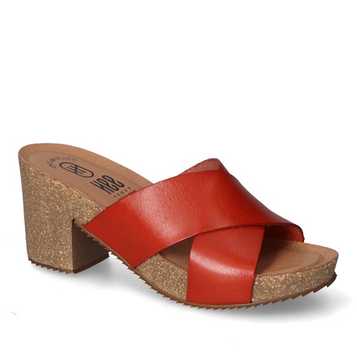 Klapki Hee 24064 Czerwone lico ze sklepu Arturo-obuwie w kategorii Klapki damskie - zdjęcie 172327071