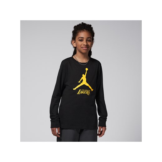 T-shirt z długim rękawem dla dużych dzieci (chłopców) Jordan NBA Los Angeles Lakers Essential - Czerń ze sklepu Nike poland w kategorii T-shirty chłopięce - zdjęcie 172330142