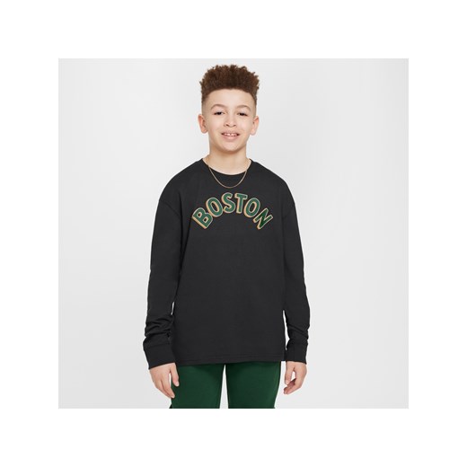 T-shirt z długim rękawem dla dużych dzieci (chłopców) Max90 Nike NBA Boston Celtics City Edition 2023/24 - Czerń ze sklepu Nike poland w kategorii T-shirty chłopięce - zdjęcie 172330150
