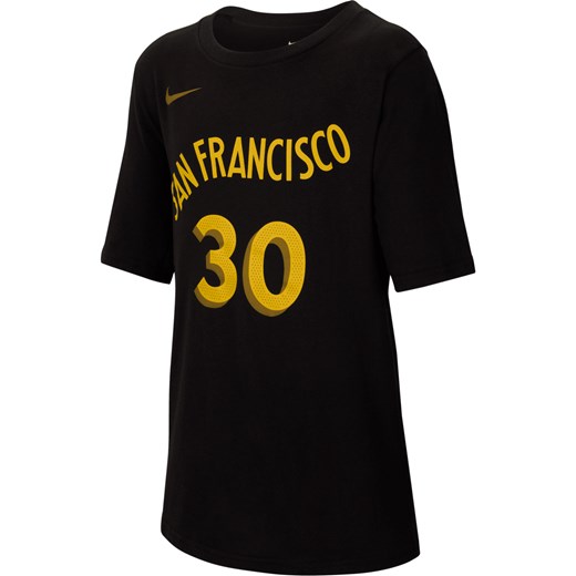 T-shirt dla dużych dzieci (chłopców) Nike NBA Stephen Curry Golden State Warriors City Edition - Czerń ze sklepu Nike poland w kategorii T-shirty chłopięce - zdjęcie 172330152
