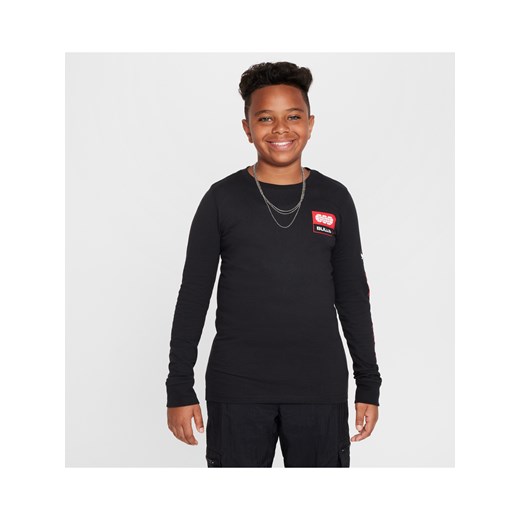 T-shirt z długim rękawem dla dużych dzieci (chłopców) Nike NBA Chicago Bulls Essential - Czerń ze sklepu Nike poland w kategorii T-shirty chłopięce - zdjęcie 172330154