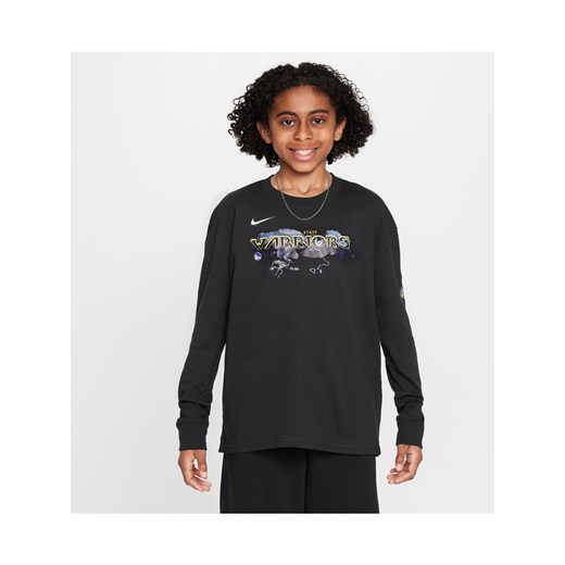 T-shirt z długim rękawem dla dużych dzieci (chłopców) Max90 Nike NBA Golden State Warriors Essential - Czerń ze sklepu Nike poland w kategorii T-shirty chłopięce - zdjęcie 172330160
