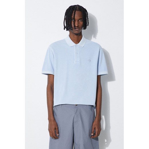 Lacoste polo bawełniane kolor niebieski gładki PH3450 S0I ze sklepu PRM w kategorii T-shirty męskie - zdjęcie 172332614