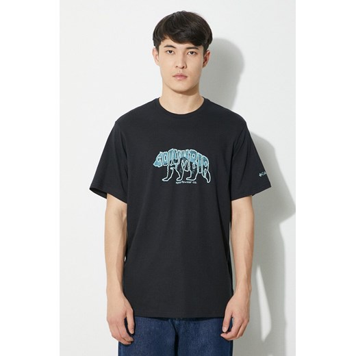 Columbia t-shirt bawełniany Rockaway River kolor czarny z nadrukiem 2036401 ze sklepu PRM w kategorii T-shirty męskie - zdjęcie 172333070