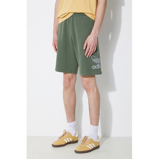 adidas Originals szorty bawełniane kolor zielony IR8004 ze sklepu PRM w kategorii Spodenki męskie - zdjęcie 172333784