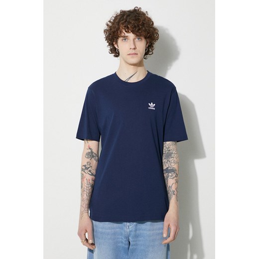 adidas Originals t-shirt bawełniany Essential Tee męski kolor granatowy z aplikacją IR9693 ze sklepu PRM w kategorii T-shirty męskie - zdjęcie 172333983