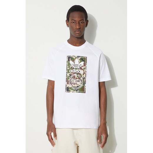 adidas Originals t-shirt bawełniany męski kolor biały z nadrukiem IS0246 ze sklepu PRM w kategorii T-shirty męskie - zdjęcie 172333993