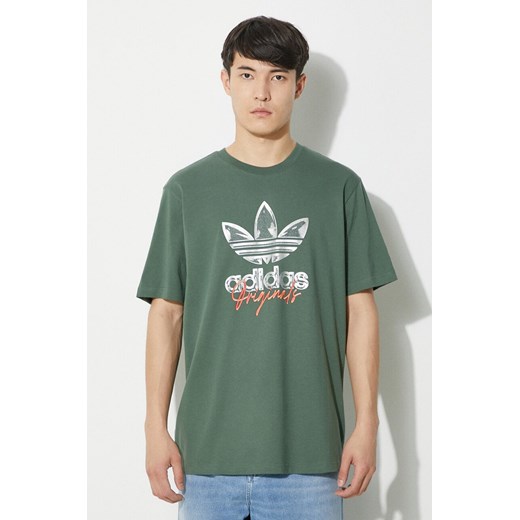 adidas Originals t-shirt bawełniany męski kolor zielony z nadrukiem IS0228 ze sklepu PRM w kategorii T-shirty męskie - zdjęcie 172334073