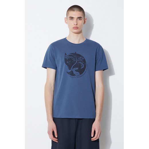 Fjallraven t-shirt bawełniany Arctic Fox T-shirt męski kolor niebieski wzorzysty F87220 ze sklepu PRM w kategorii T-shirty męskie - zdjęcie 172334081