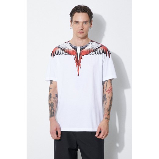Marcelo Burlon t-shirt bawełniany Icon Wings Basic męski kolor biały z nadrukiem CMAA056S24JER0010125 ze sklepu PRM w kategorii T-shirty męskie - zdjęcie 172334133
