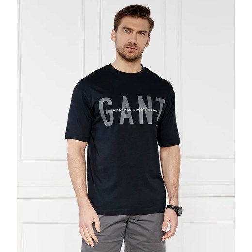 T-shirt męski Gant z krótkimi rękawami z napisami 