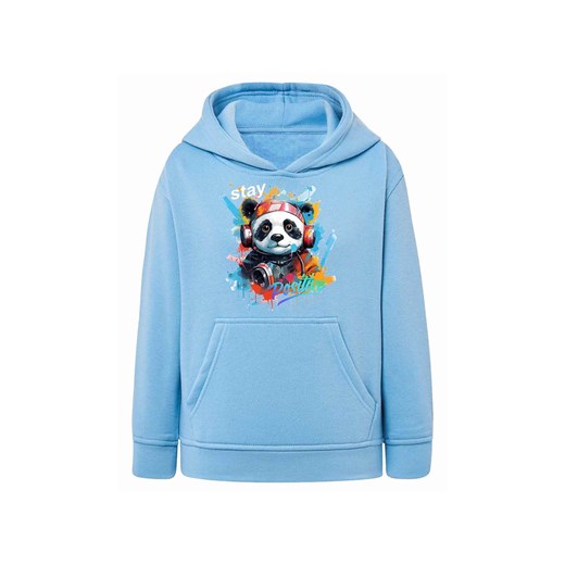 Błękitna chłopięca bluza kangurka z kapturem- Panda ze sklepu 5.10.15 w kategorii Bluzy chłopięce - zdjęcie 172338283