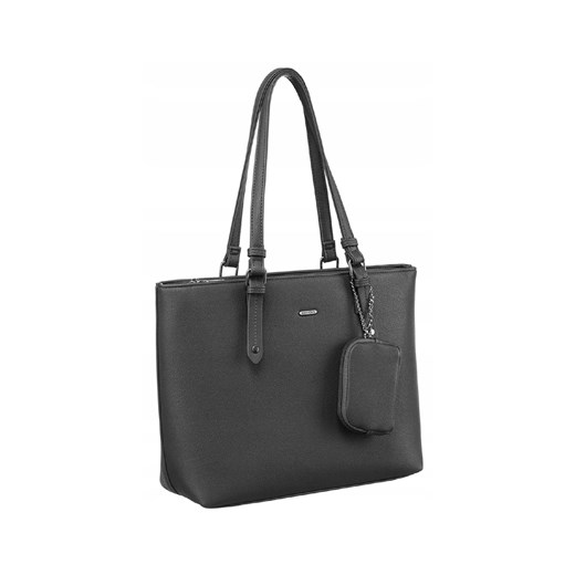 Shopperka szary ze skóry ekologicznej z dodatkową portmonetką ze sklepu 5.10.15 w kategorii Torby Shopper bag - zdjęcie 172338290