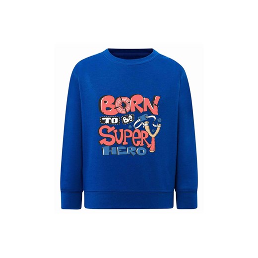 Chłopięca bluza z napisem Born to be superhero niebieska ze sklepu 5.10.15 w kategorii Bluzy chłopięce - zdjęcie 172338324