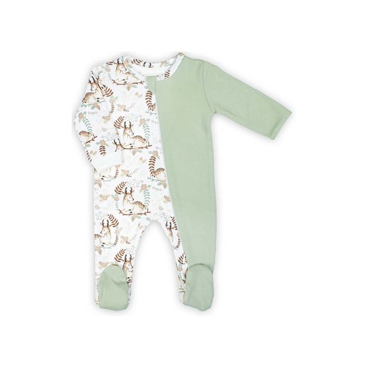 Zielono-kremowy pajac niemowlęcy w sarenki ze sklepu 5.10.15 w kategorii Pajacyki - zdjęcie 172338381