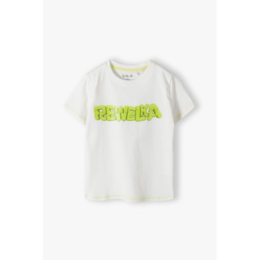 T-shirt chłopięce 5.10.15. biały z napisami 