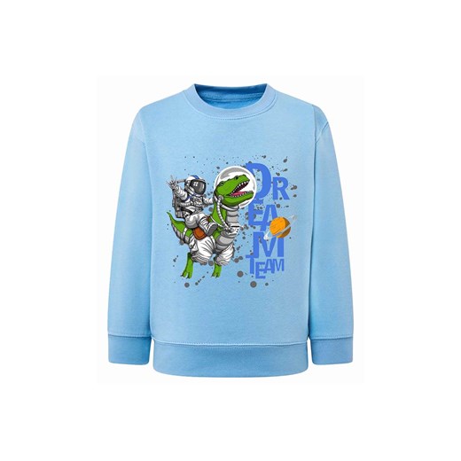 Dzianinowa bluza nierozpinana błękitna Astronauta & Dinozaur ze sklepu 5.10.15 w kategorii Bluzy chłopięce - zdjęcie 172338383