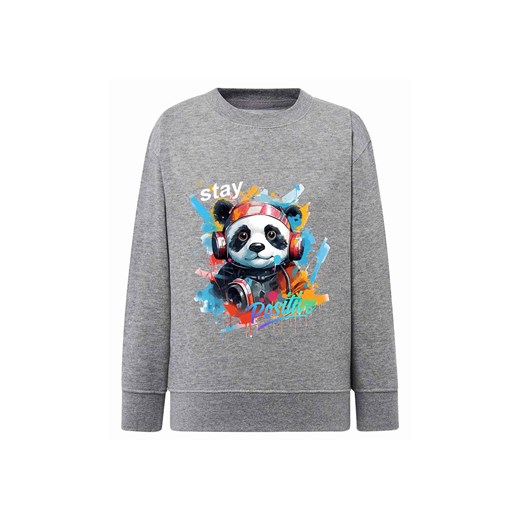 Szara bluza dla chłopca z nadrukiem - Panda ze sklepu 5.10.15 w kategorii Bluzy chłopięce - zdjęcie 172338404