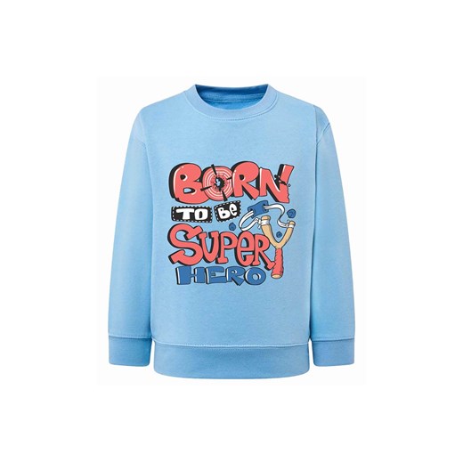 Chłopięca bluza z napisem Born to be superhero błękitna ze sklepu 5.10.15 w kategorii Bluzy chłopięce - zdjęcie 172338453