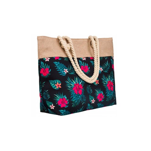 Plażowa torebka shopperka damska w kwiaty ze sklepu 5.10.15 w kategorii Torby letnie - zdjęcie 172338504
