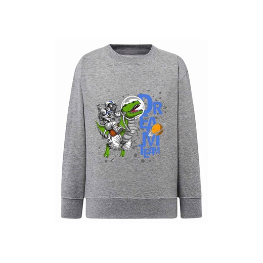 Dzianinowa bluza nierozpinana szara Astronauta & Dinozaur ze sklepu 5.10.15 w kategorii Bluzy chłopięce - zdjęcie 172338510