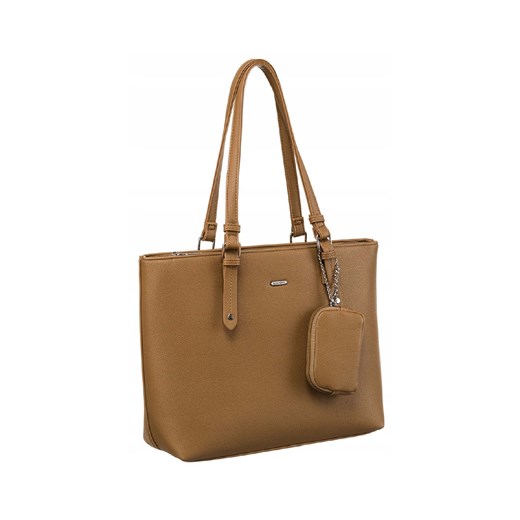 Shopperka beżowa ze skóry ekologicznej z dodatkową portmonetką ze sklepu 5.10.15 w kategorii Torby Shopper bag - zdjęcie 172338524