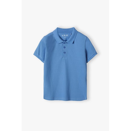 Niebieska bluzka polo pique dla chłopca  - 5.10.15. ze sklepu 5.10.15 w kategorii T-shirty chłopięce - zdjęcie 172338563