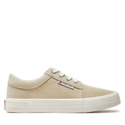 Tenisówki Tommy Jeans Tjw Vulc Skate Derby EN0EN02494 Beżowy ze sklepu eobuwie.pl w kategorii Trampki damskie - zdjęcie 172339190