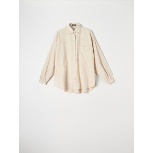 Sinsay - Koszula bawełniana - beżowy ze sklepu Sinsay w kategorii Koszule damskie - zdjęcie 172341940