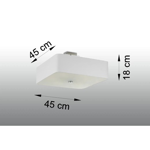Biały kwadratowy plafon minimalistyczny - EX667-Lokki Lumes One Size Edinos.pl