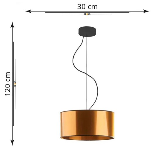 Miedziany żyrandol z okrągłym abażurem 30 cm - EX853-Hajfun Lumes One Size Edinos.pl