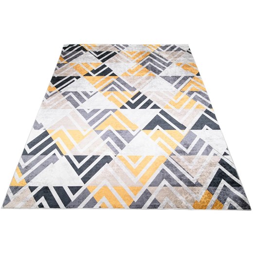 Szaro-żółty dywan skandynawski w trójkąty - Cunis 4X ze sklepu Edinos.pl w kategorii Dywany - zdjęcie 172342704