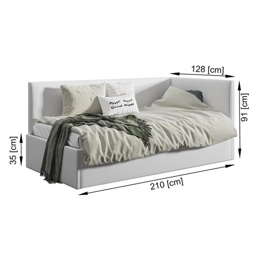 Zielone tapicerowane łóżko z oparciem Casini - 3 rozmiary Elior One Size okazyjna cena Edinos.pl