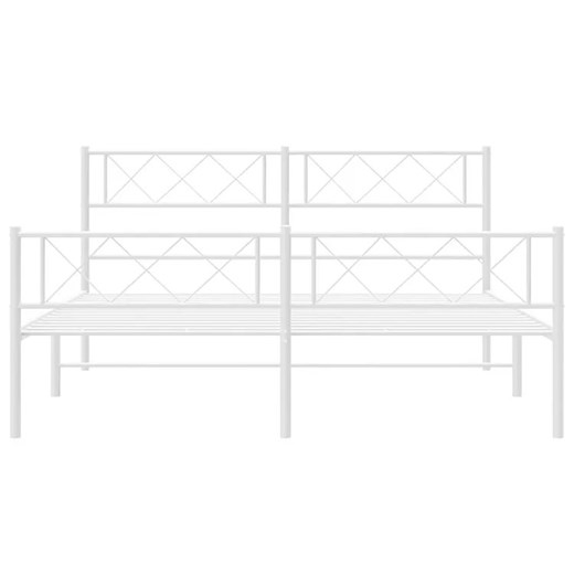 Białe metalowe łóżko małżeńskie 180x200 cm - Espux Elior One Size Edinos.pl