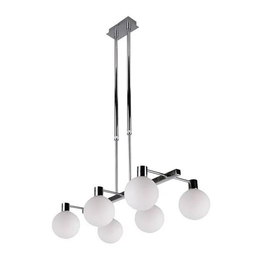 Nowoczesna lampa wisząca chrom z sześcioma kloszami - V112-Suso Lumes One Size Edinos.pl