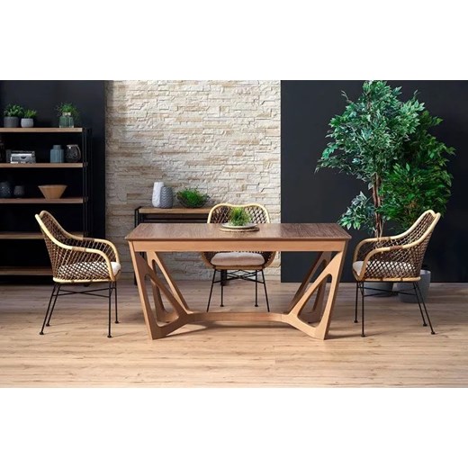 Prostokątny rozkładany stół z rustykalnymi krzesłami - Bavarias One Size Edinos.pl