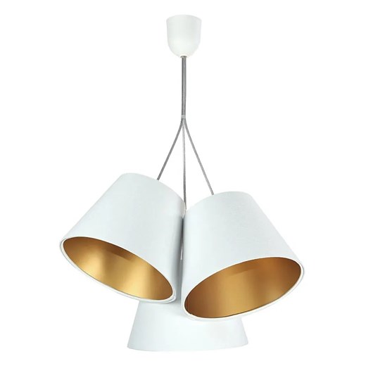 Biało złota lampa wisząca welurowa D8-D62 ze sklepu Edinos.pl w kategorii Lampy wiszące - zdjęcie 172343070