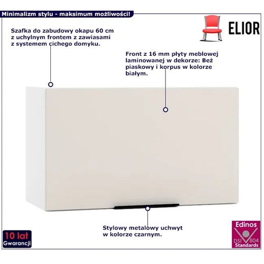 Szafka kuchenna okapowa 60 cm beż piaskowy - Skania 29X Elior One Size Edinos.pl