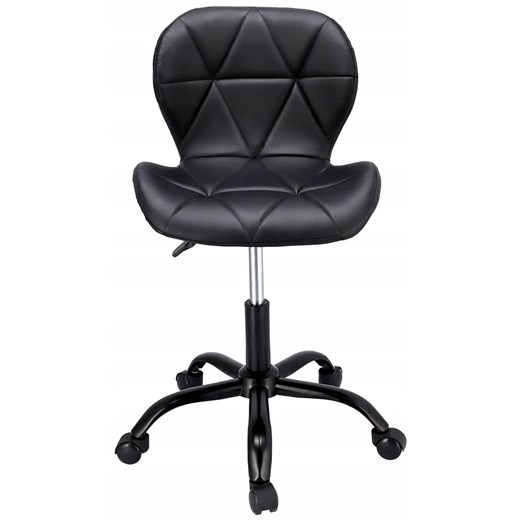 Czarne tapicerowane skórą ekologiczną krzesło obrotowe - Igos 4X Elior One Size Edinos.pl okazyjna cena